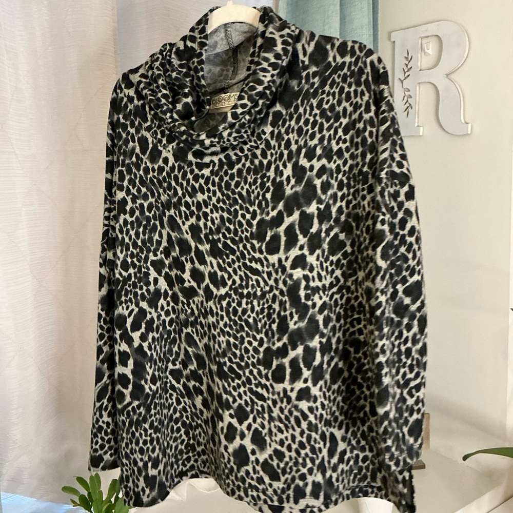 Chic Leopard Cowl Neck Sweater